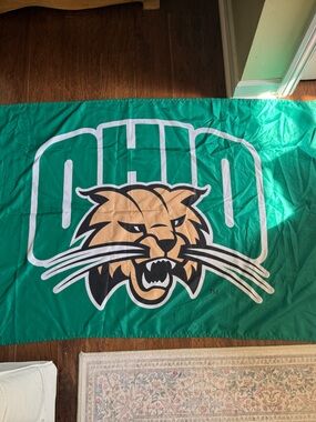 Official Ohio University Green Bobcat Flag - Full Size